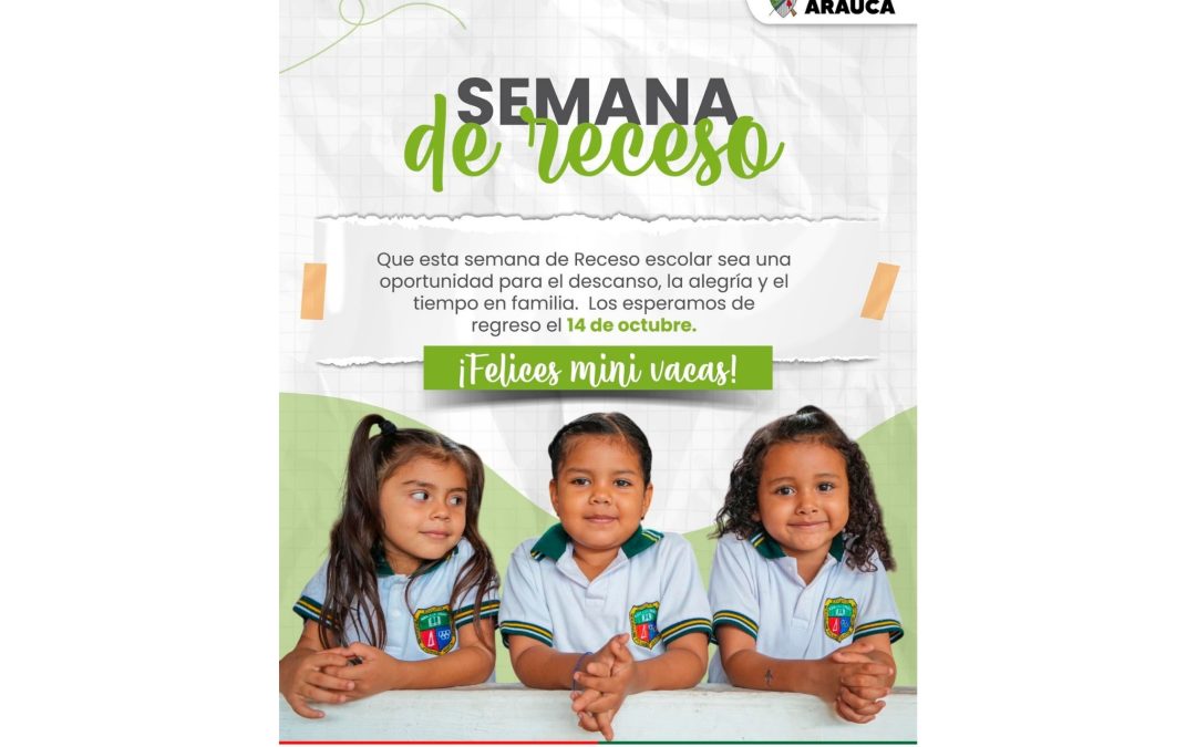 Entre el 6 y 12 de octubre los estudiantes estarán en semana de receso escolar