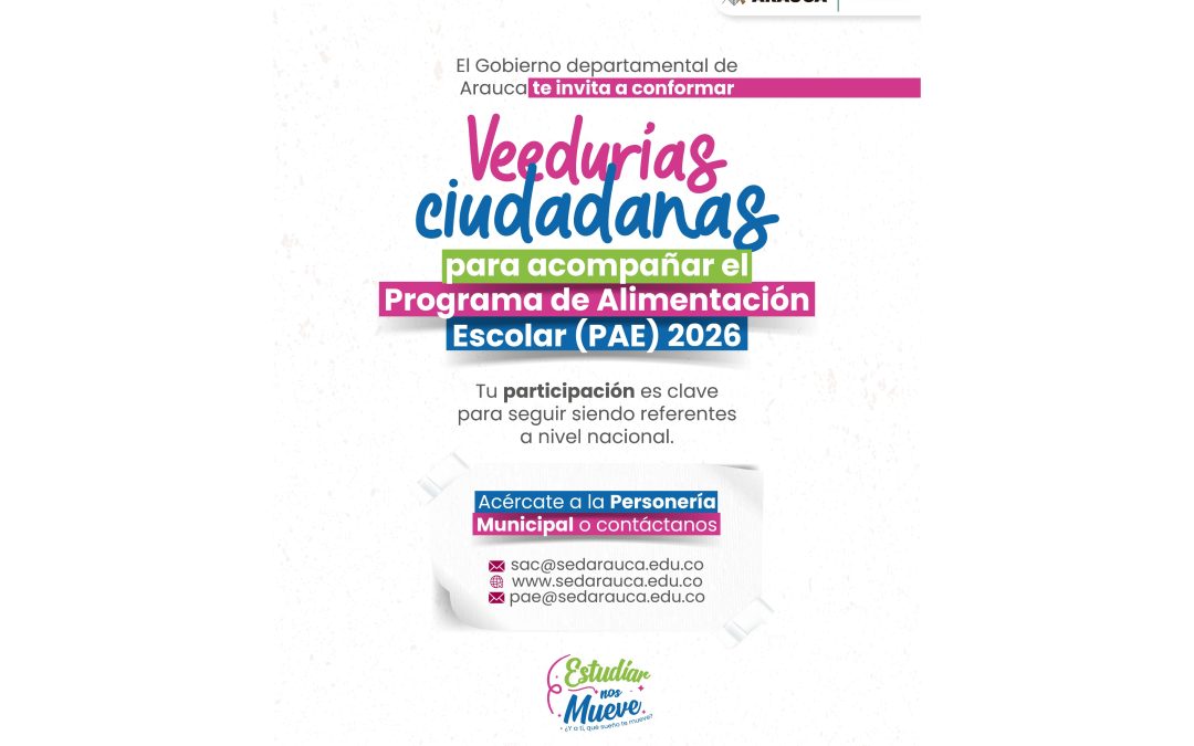 Gobierno Departamental invita a la conformación de veedurías ciudadanas para el control social del PAE