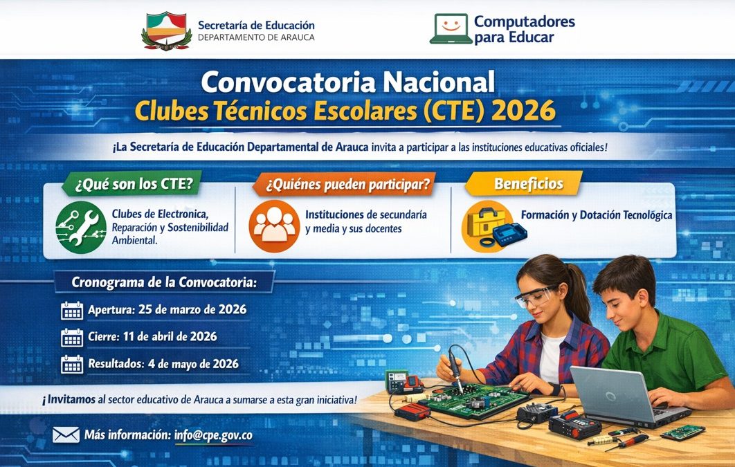Convocatoria Nacional Clubes Técnicos Escolares (CTE) 2026