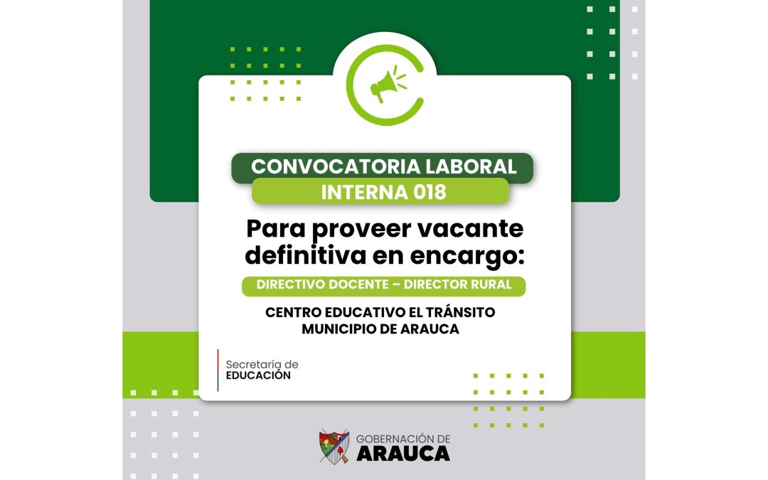 ¡Postúlate! Convocatoria Interna No. 0018 de 2026: Encargo Coordinador Rural en Vacancia Definitiva